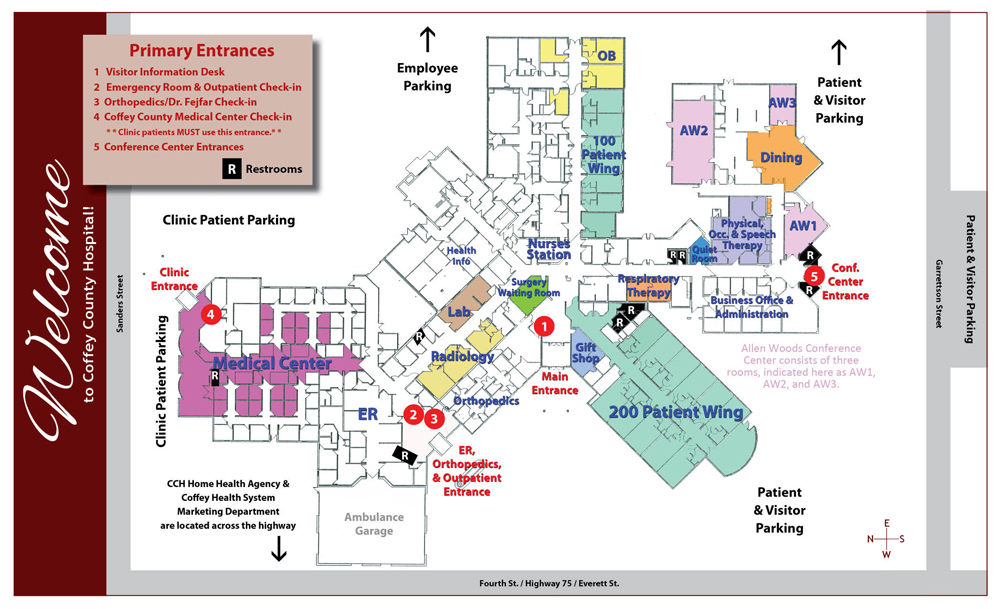 Visitor`s Map for Coffey County Hospital