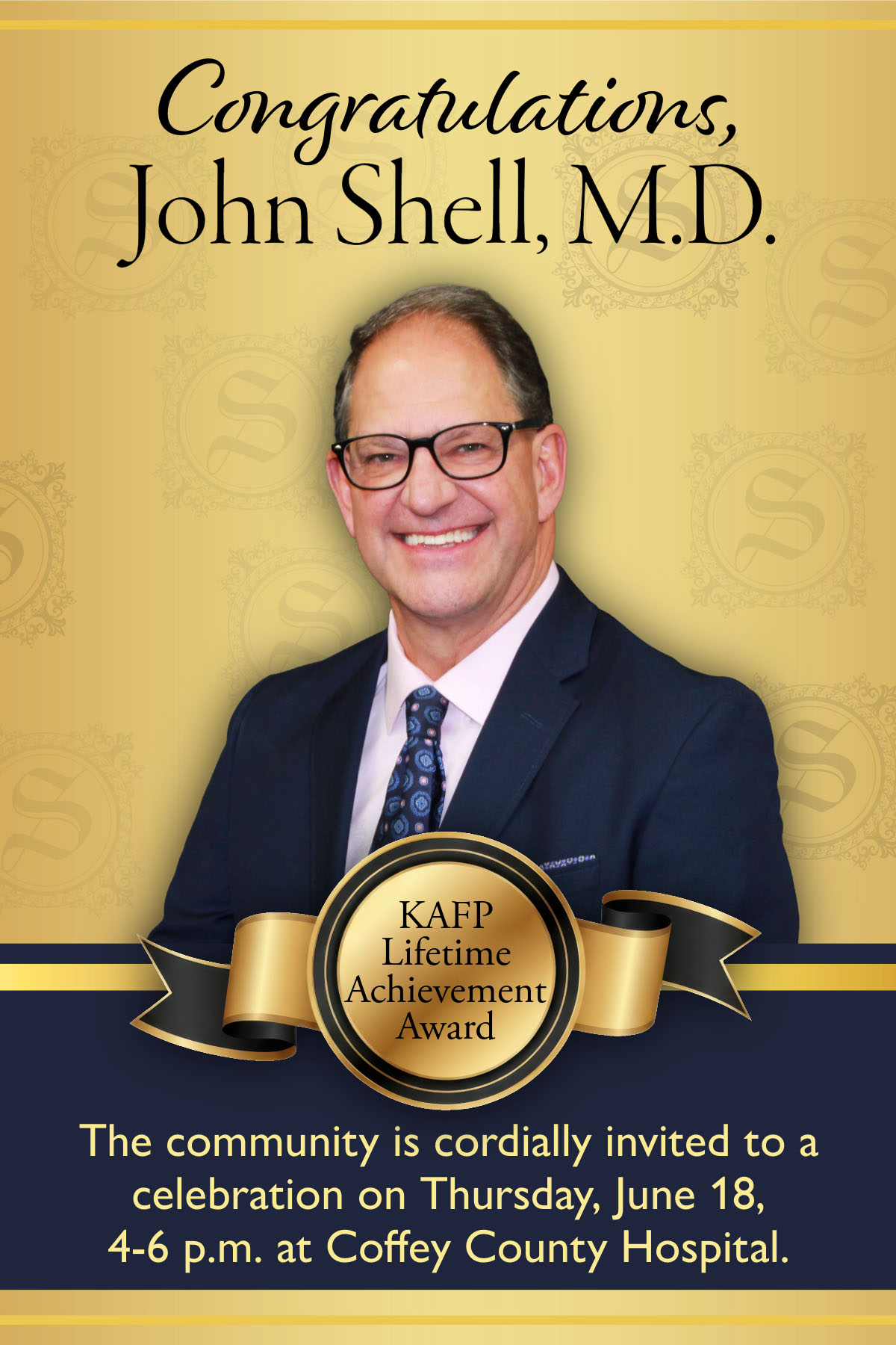 Dr Shell Lifetime Achievement Award Celebration Invitation